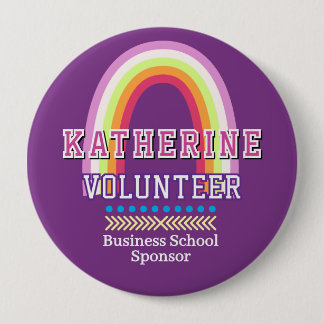 Rainbow Volunteer Purple 10 Cm Round Badge