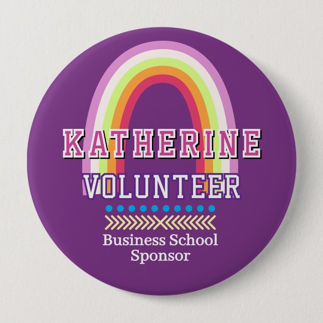 Rainbow  Volunteer Purple 10 Cm Round Badge (Front)