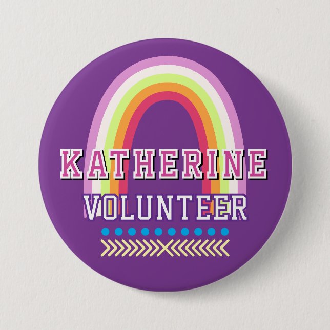 Rainbow  Volunteer Purple 7.5 Cm Round Badge (Front)