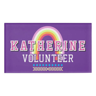 Rainbow  Volunteer Purple Name Tag