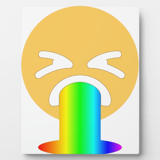 rainbow vomit emoji plaque (Front)