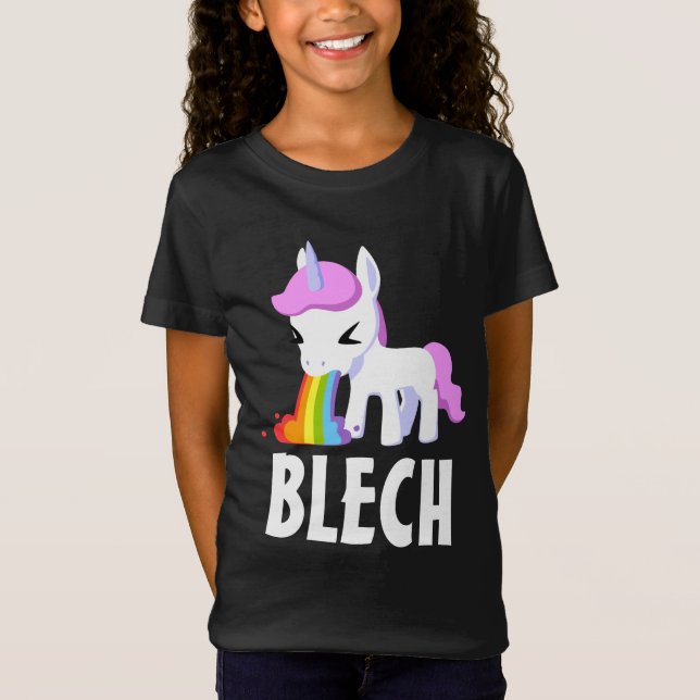 RAINBOW VOMIT UNICORN FUNNY KIDS T-Shirt (Front)