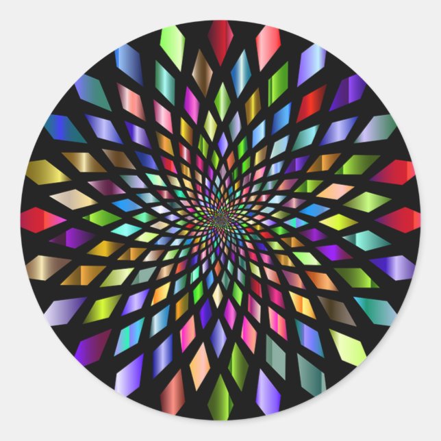 Rainbow Vortex Classic Round Sticker (Front)