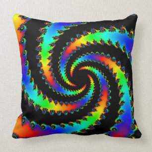 Rainbow Vortex Fractal Cushion