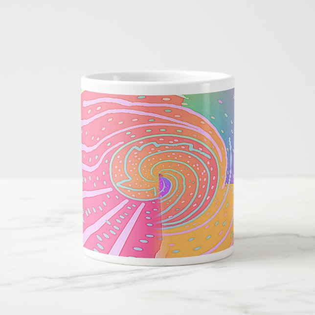 Rainbow Vortex Swirl  Large Coffee Mug (Front)