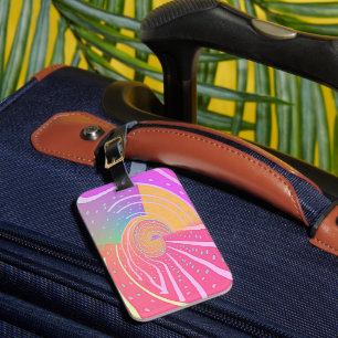 Rainbow Vortex Swirl Luggage Tag
