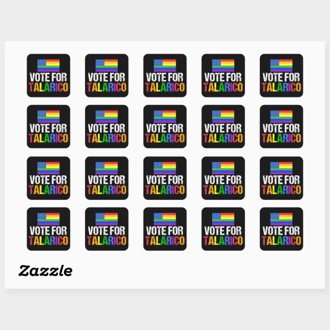 Rainbow Vote for Talarico 2026 Election Square Sticker (Sheet)