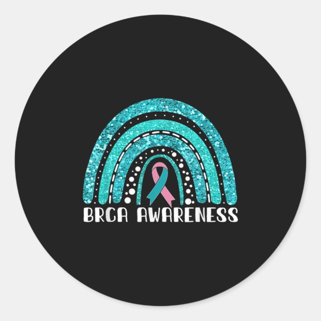 Rainbow Warrior Brca Awareness  Classic Round Sticker (Front)