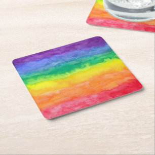Rainbow Wash Paper Coaster