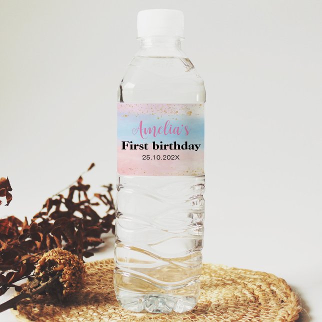 Rainbow Water Bottle Label Birthday Party (Creator Uploaded)