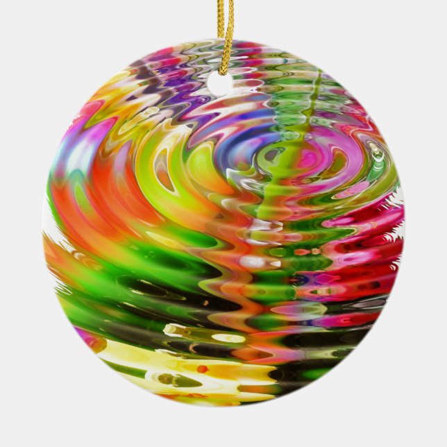 Rainbow Water Rings Ceramic Tree Decoration (Front)
