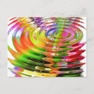 Rainbow Water Rings Postcard