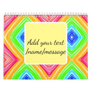Rainbow watercolor add name text custom message calendar