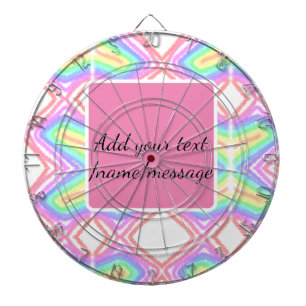 Rainbow watercolor add name text custom message dartboard