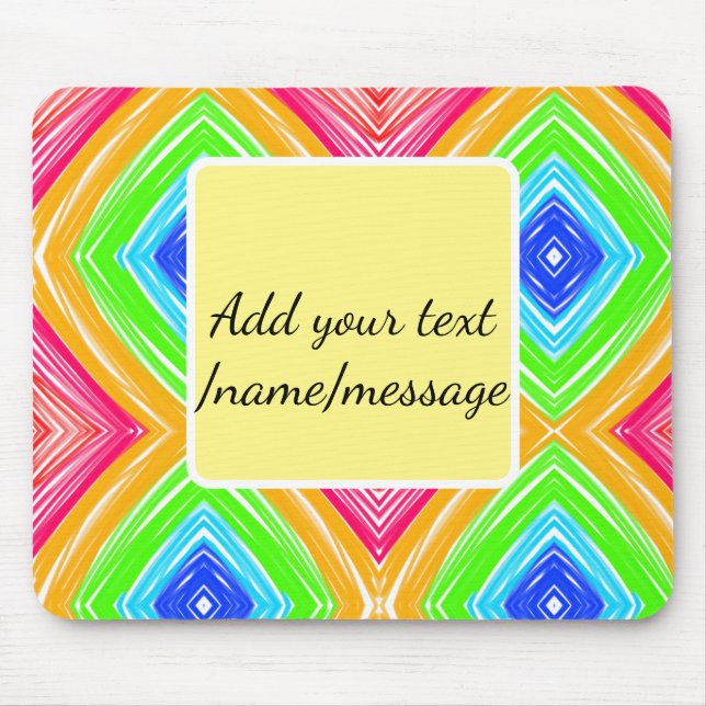 Rainbow watercolor add name text custom message mouse pad (Front)