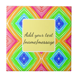 Rainbow watercolor add name text custom message tile