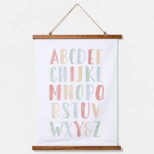 Rainbow Watercolor Alphabet ABC Classroom Decor Hanging Tapestry