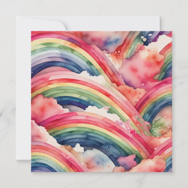 rainbow watercolor card (Front)