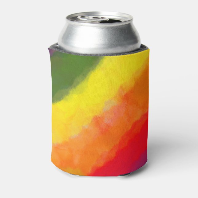 Rainbow Watercolor Custom Can Cooler (Can Back)