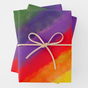 Rainbow Watercolor Custom Wrapping Paper Sheet