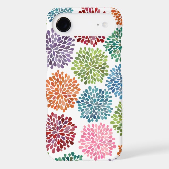 Rainbow Watercolor Dahlia Flowers iPhone 6 case (Back)