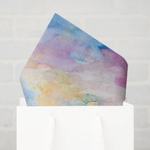 Rainbow Watercolor Decoupage Tissue Paper
