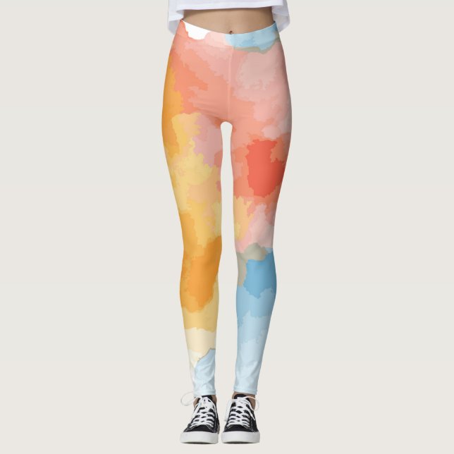 Rainbow Watercolor Dream Leggings (Front)