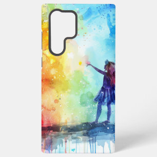 Rainbow Watercolor Fairy with Colour Splash Samsung Galaxy Case