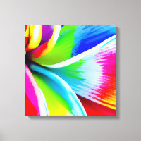 Rainbow Watercolor Flower Stretched Canvas