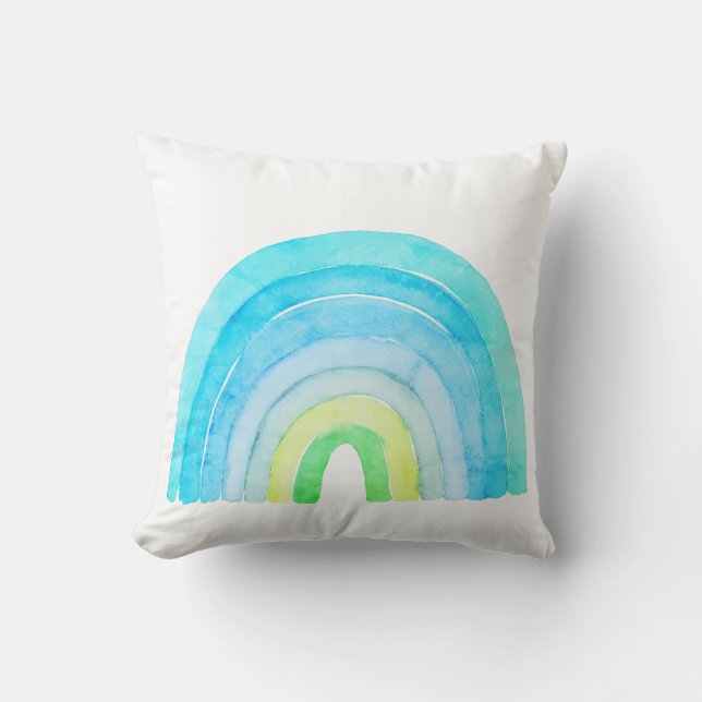 Rainbow Watercolor Gender Neutral Cushion (Front)