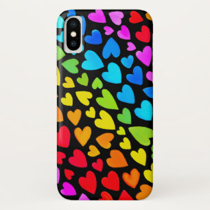 Rainbow Watercolor Hearts Pattern Case-Mate iPhone Case