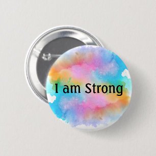 Rainbow Watercolor Inspirational Button