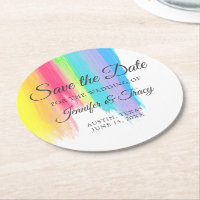 Rainbow Watercolor LGBTQ Wedding Save the Date