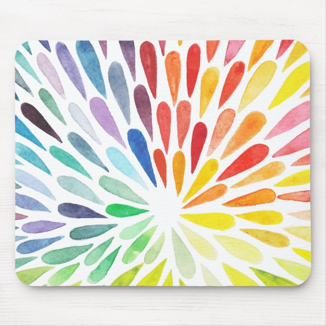 Rainbow Watercolor Mouse Pad, new Pad (Front)