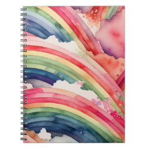 rainbow watercolor notebook