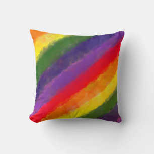 Rainbow Watercolor Painting Cushion
