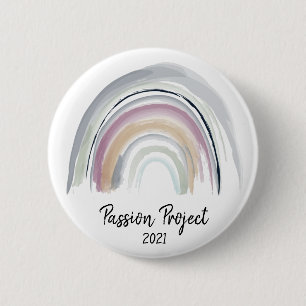 Rainbow Watercolor Pastel Retreat Project  6 Cm Round Badge
