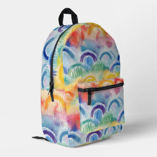 Rainbow Watercolor Pattern  Printed Backpack