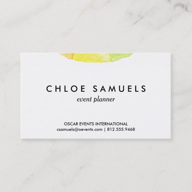 Rainbow watercolor ring modern colourful circle business card (Front)