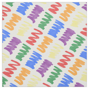 Rainbow Watercolor Scribbles Pattern Fabric