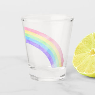 Rainbow Watercolor Shot Glass