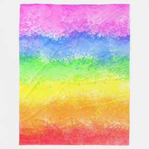 Rainbow watercolor splatter stylish chic   fleece blanket