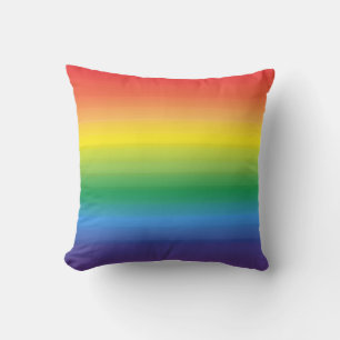 Rainbow Watercolor Stripes Modern Colourful Cushion