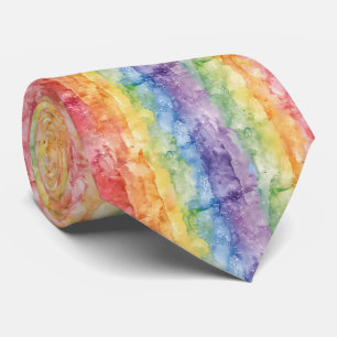 Rainbow Watercolor Stripes Pattern Tie
