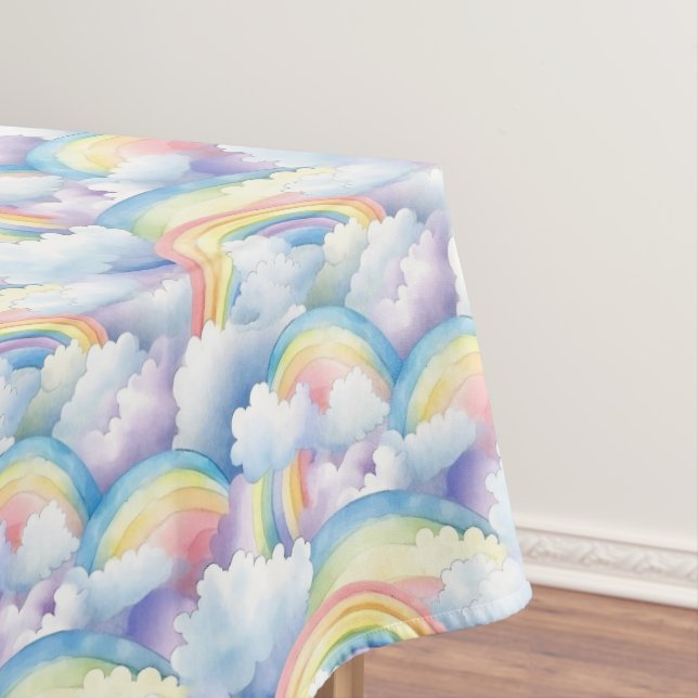 Rainbow Watercolor Tablecloth (In Situ)