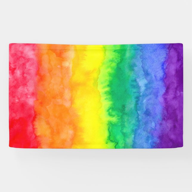 Rainbow Watercolor Wash Banner (Horizontal)