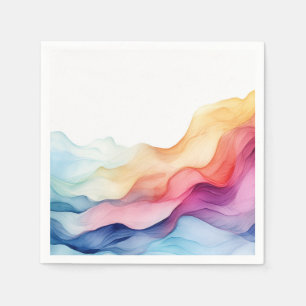 Rainbow Watercolor Wave Napkin
