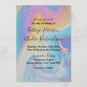 Rainbow Watercolor Wedding Invitation