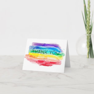 Rainbow Watercolors Collection Thank You Card
