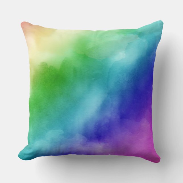 Rainbow Watercolors Cushion (Front)